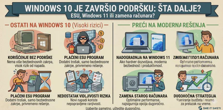 Windows 10 je završio podršku: ESU, Windows 11 ili zamena računara?