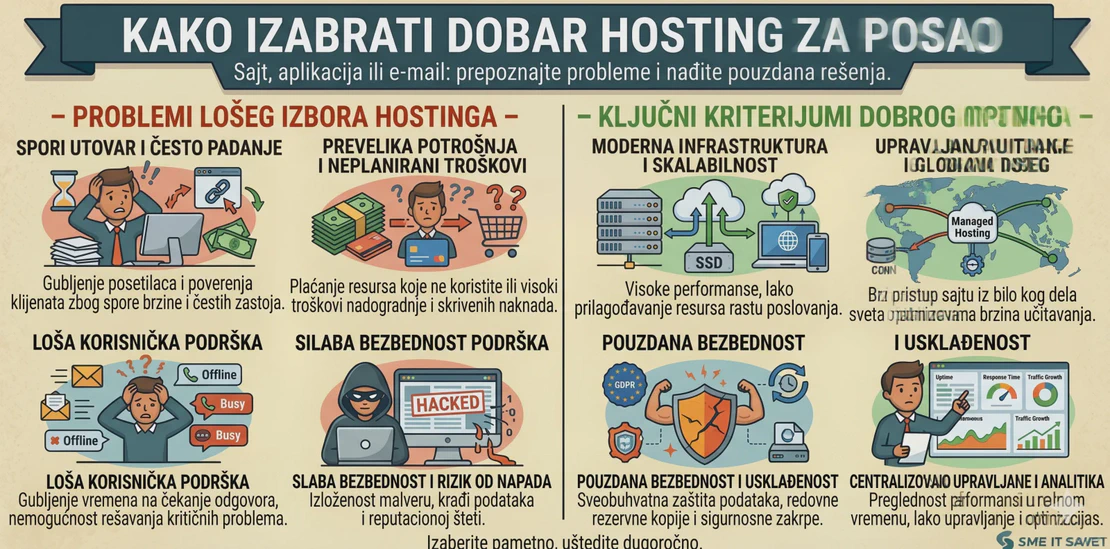 Kako izabrati dobar hosting za poslovni sajt, aplikaciju ili e-mail servis